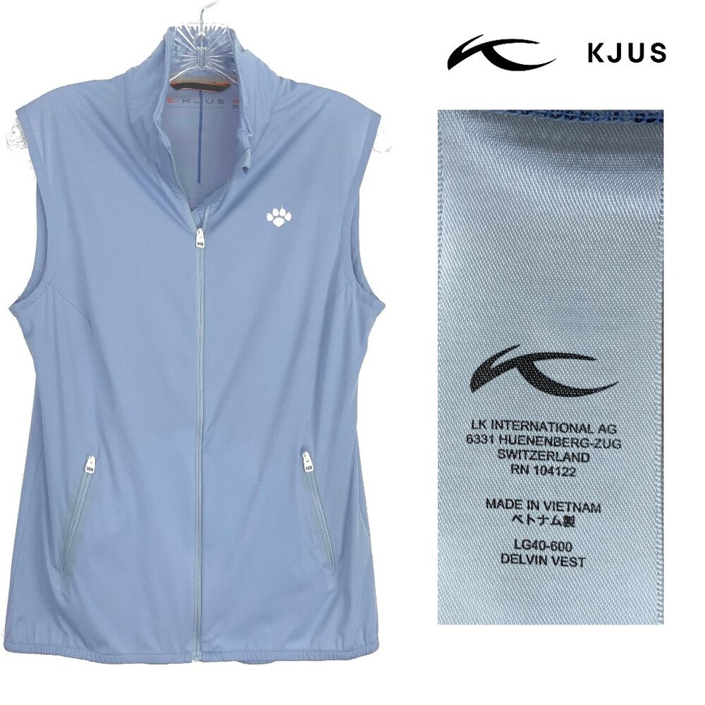 Kjus Switzerland Women's Light Blue Full Zip Golf Vest Sz 38/M - Picture 2 of 16